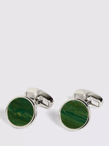 John Lewis Moss Gemstone Round Cufflinks- Buy online at McGrocer