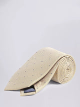 John Lewis Moss Contrast Spot Silk Tie Champagne- Buy online at McGrocer