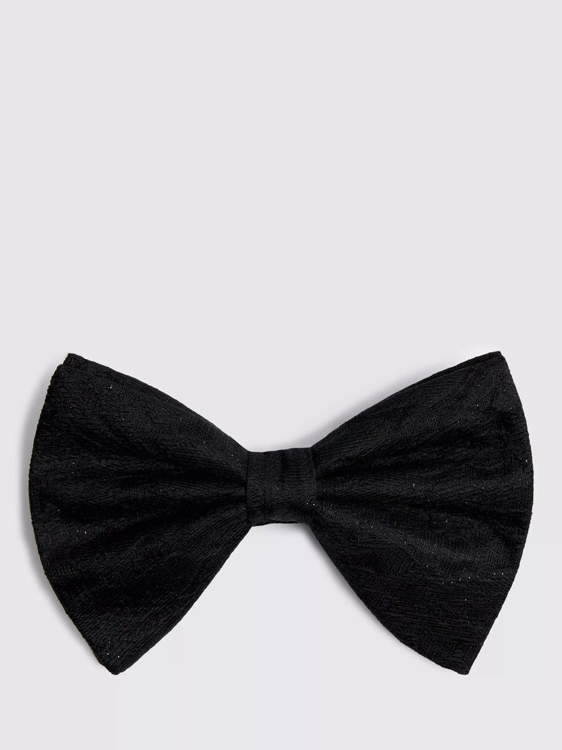 Moss floral lurex bow tie black, imported from the UK