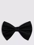 Moss floral lurex bow tie black, imported from the UK