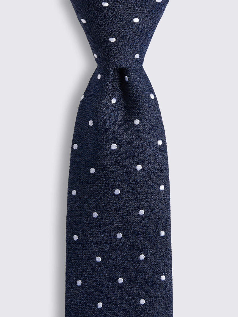 Moss men's silk blend polka dot tie - British product