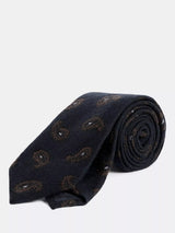 John Lewis Moss Wool & Silk Paisley Tie, Blue- Buy online at McGrocer
