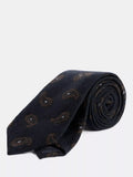 Moss wool and silk paisley tie in blue, imported from the UK
