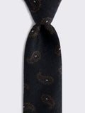 Moss wool and silk paisley tie in blue, imported from the UK