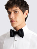 Moss self-tie silk bow tie black, imported from the UK