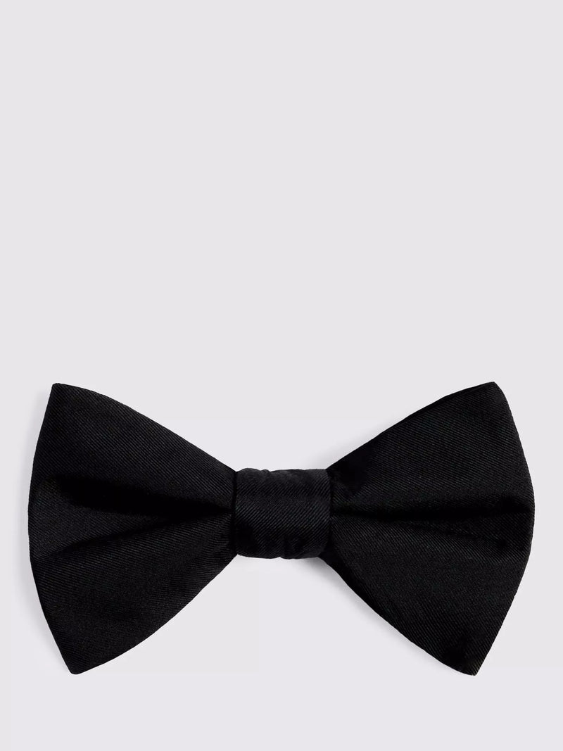 Moss black silk bow tie formal wear accessory, UK version