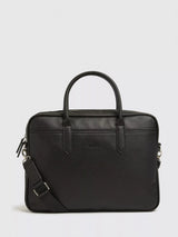 John Lewis Moss Saffiano Effect Attaché Bag, Black- Buy online at McGrocer