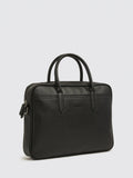 Moss Saffiano effect attaché bag black faux leather (British brand)