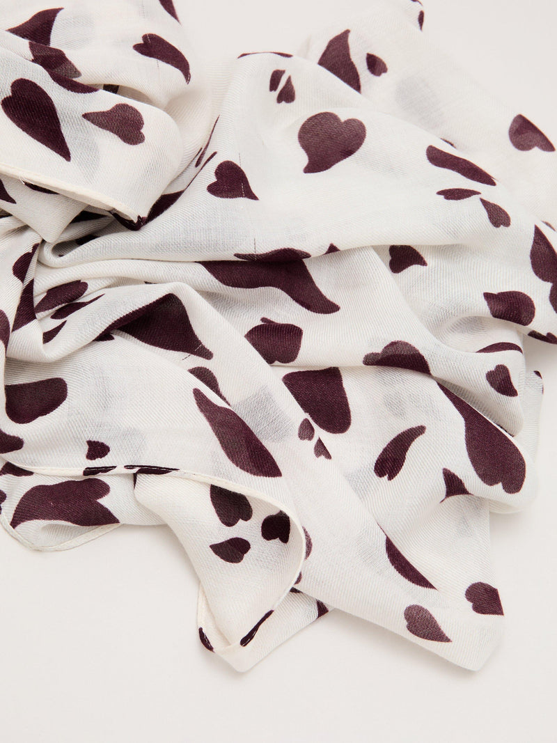 Phase Eight heart print scarf cream, imported from the UK