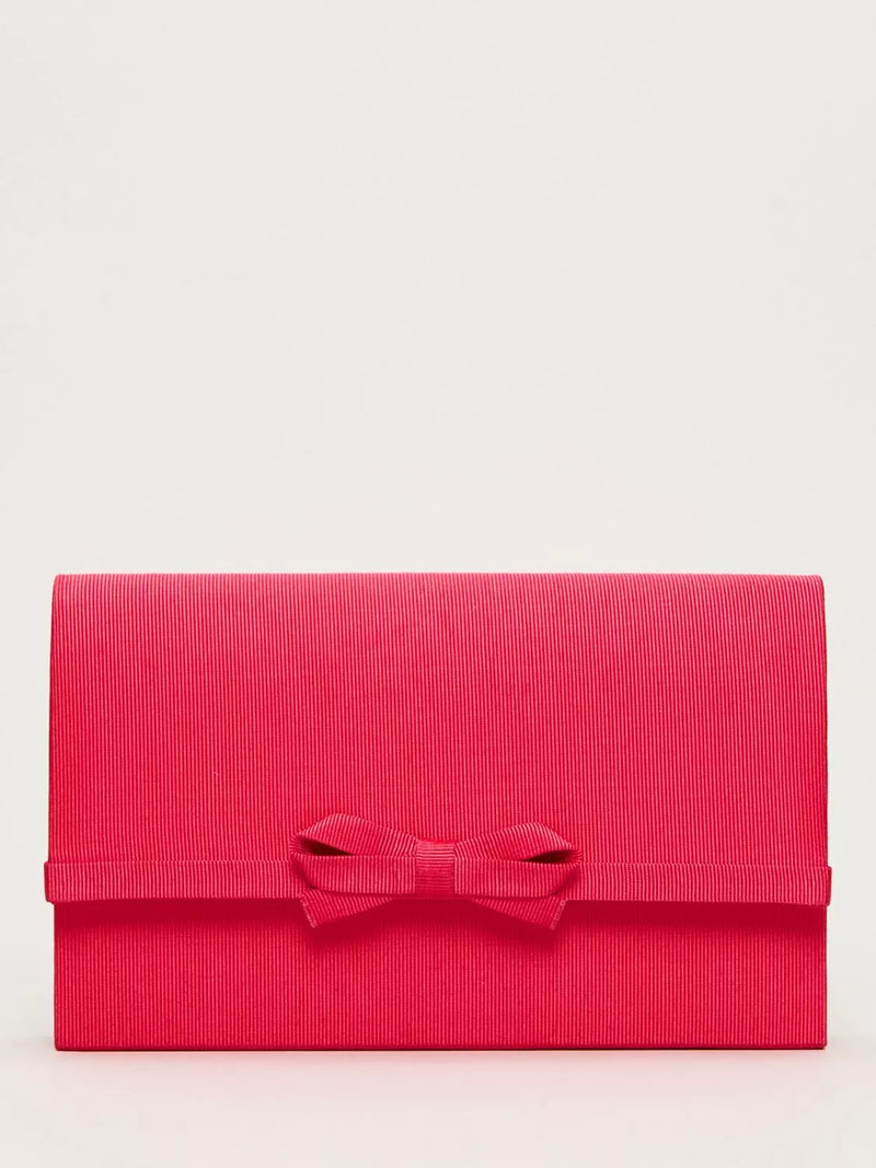 Phase Eight pink grosgrain bow clutch bag, UK version