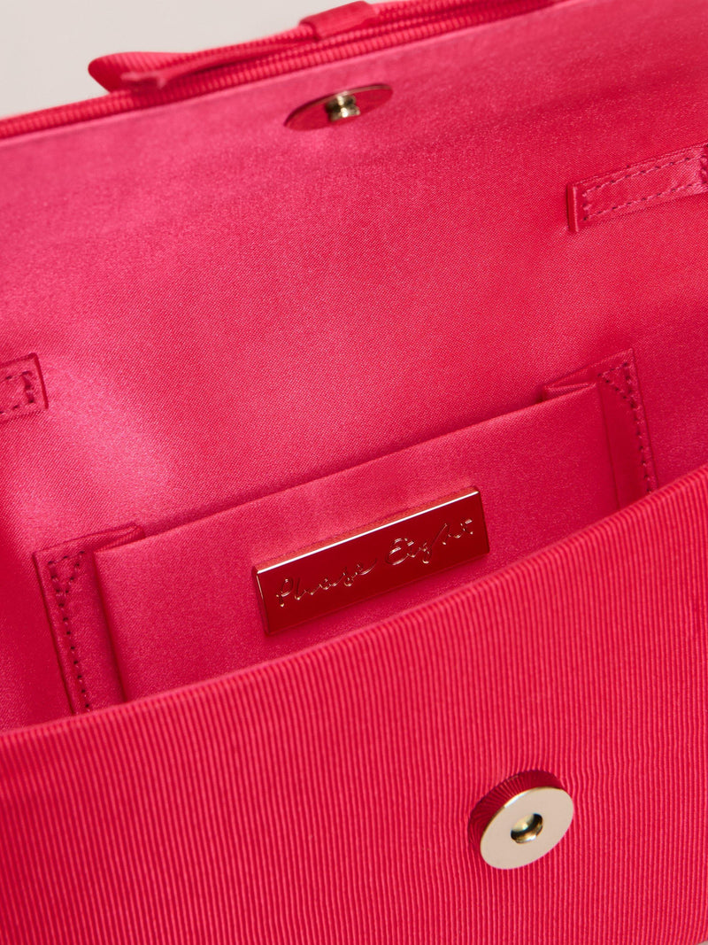 Phase Eight pink grosgrain bow clutch bag, UK version