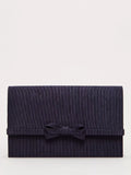 Phase Eight grosgrain bow clutch bag in navy, UK version
