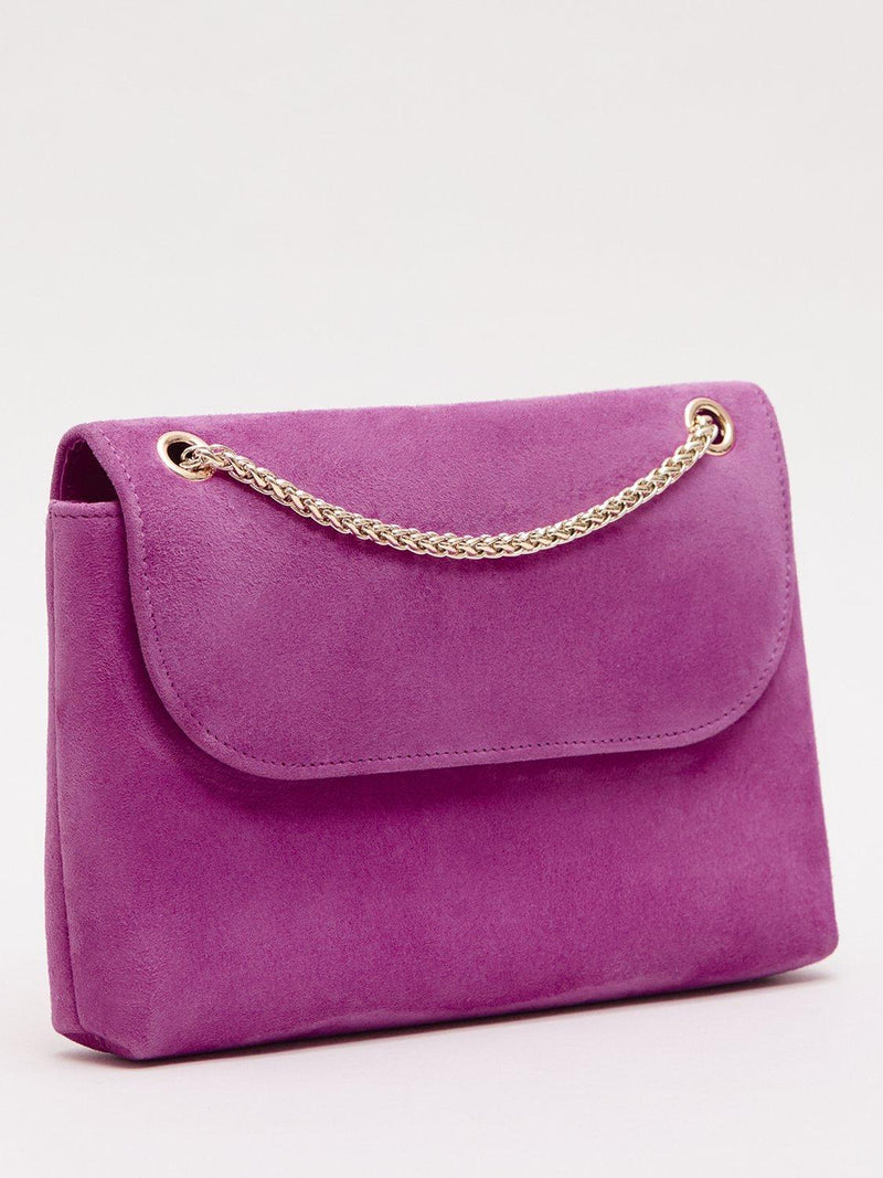 Phase Eight suede clutch bag with chain strap (British brand)