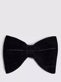 Moss black velvet bow tie pre-tied - British product