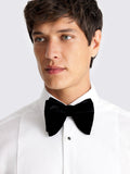 Moss black velvet bow tie pre-tied - British product