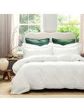 Christy Wave duvet cover set in white and green, double size - British product