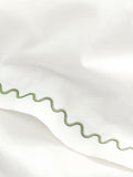Christy Wave duvet cover set in white and green, double size - British product