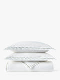 Christy Wave duvet cover set in white and green, double size - British product