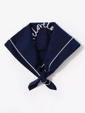 Mint Velvet square scarf navy embroidered 55x55cm, imported from the UK