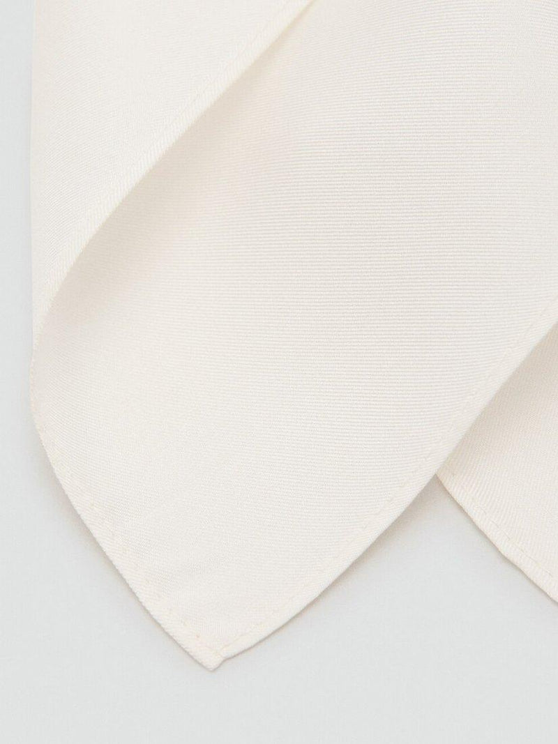 Mango white square silk handkerchief, imported from the UK