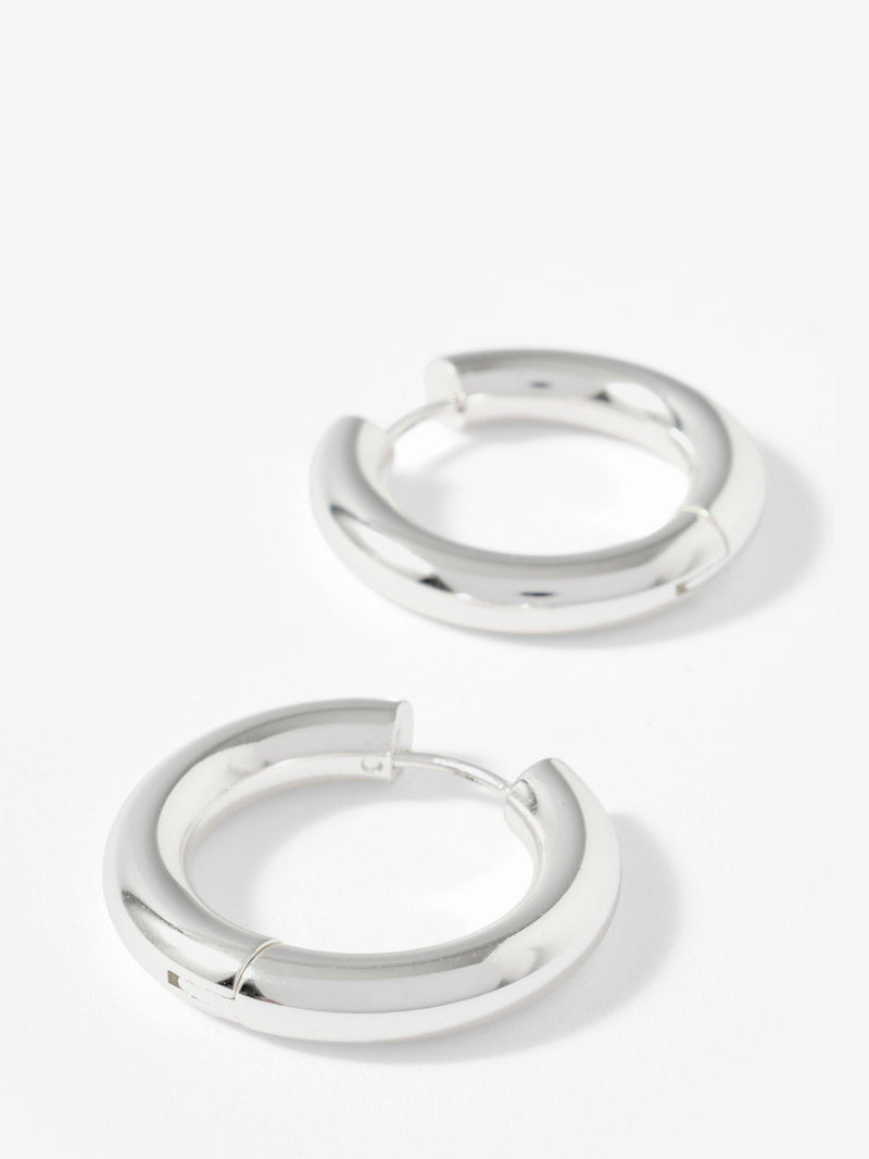 Mint Velvet large hoop earrings silver-toned steel - British product
