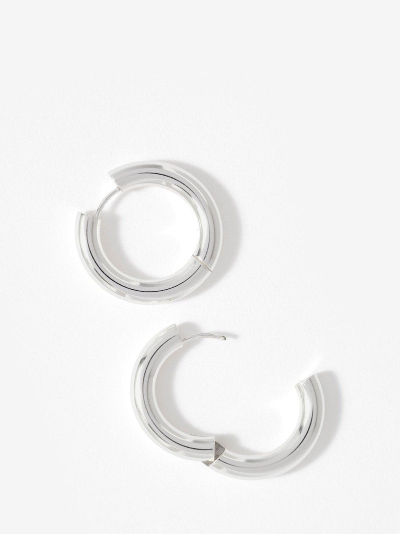 Mint Velvet large hoop earrings silver-toned steel - British product