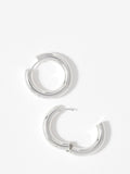 Mint Velvet large hoop earrings silver-toned steel - British product