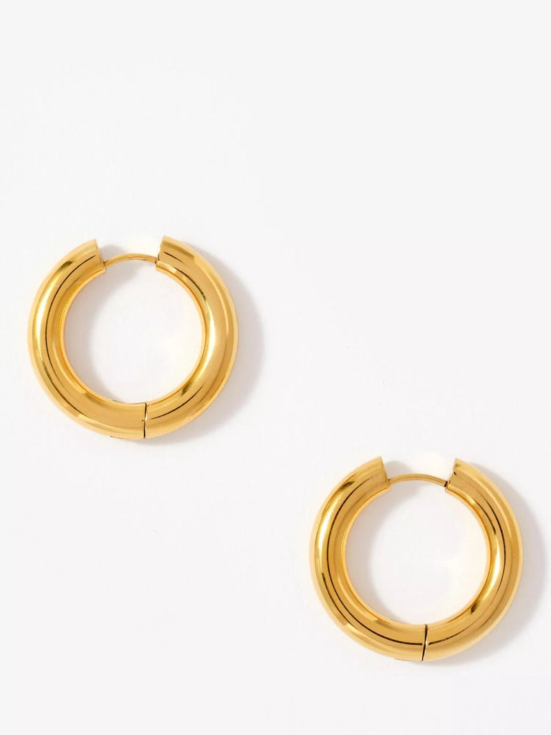 Mint Velvet large hoop earrings gold tone, UK version