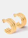 Mint Velvet ribbed hoop earrings gold toned 2cm (British brand)