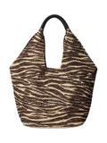 South Beach zebra print oversized tote bag black - British product