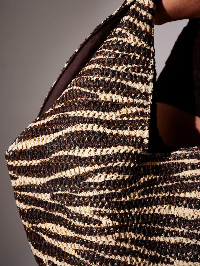 South Beach zebra print oversized tote bag black - British product