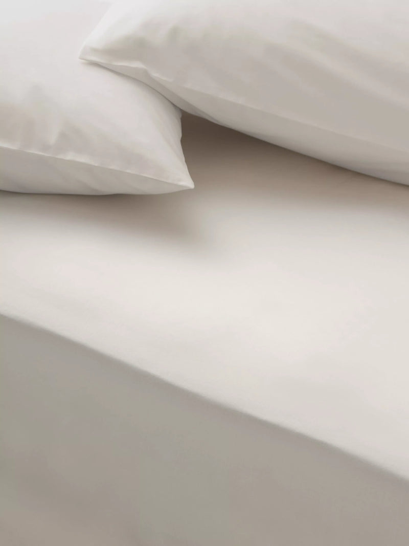 John Lewis Egyptian Cotton Percale Easy Care 260 Thread Count Fitted Sheet European Double
