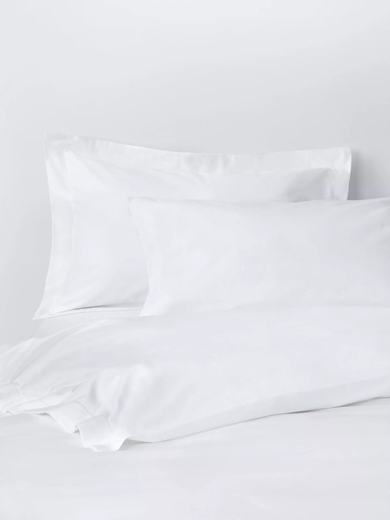 John Lewis Egyptian Cotton Sateen 600 Thread Count Bedding, White, Standard Pillowcase, Pair