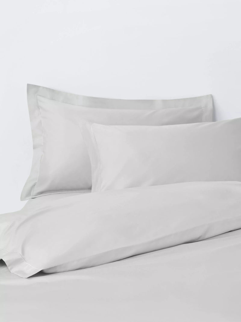 John Lewis Egyptian Cotton Sateen 600 Thread Count Bedding, Light Grey, Standard Pillowcase, Pair