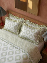 John Lewis TBCo Diamond 200 Thread Count Cotton Duvet Cover Set Green Double- Buy online at McGrocer