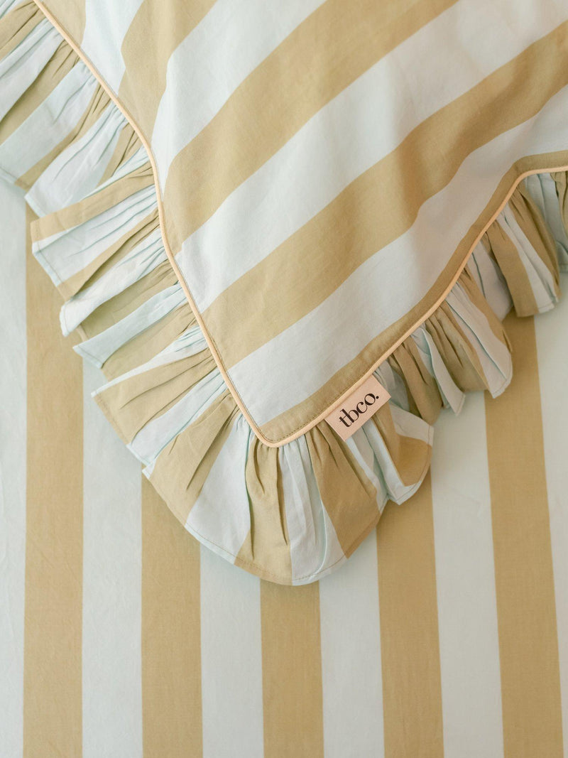 TBCo mint stripe cotton duvet cover set double, UK version