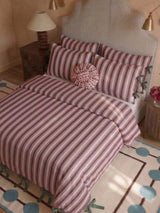 John Lewis TBCo Stripe 200 Thread Count Cotton Duvet Cover Set, Pink, Double- Buy online at McGrocer