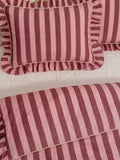 TBCo stripe duvet cover set pink burgundy super king, UK version