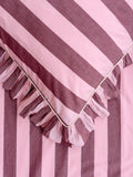 TBCo stripe duvet cover set pink burgundy super king, UK version