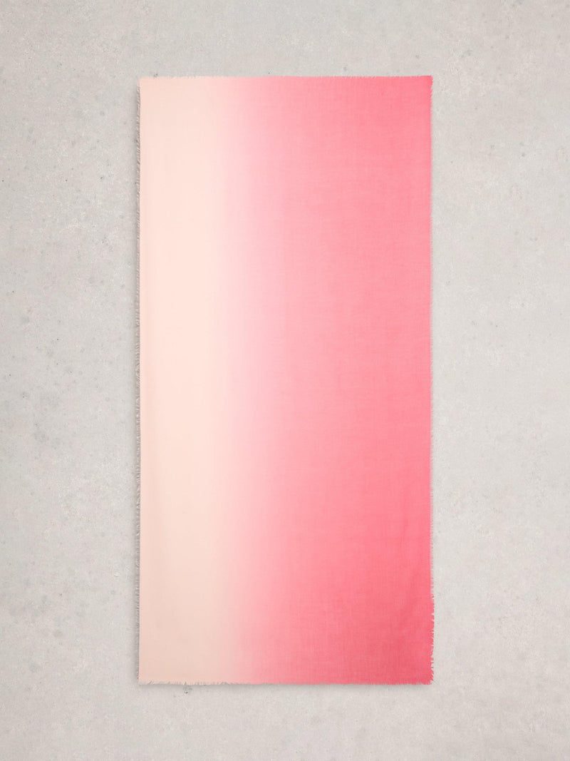 White Stuff ombre scarf coral 100x200cm, imported from the UK