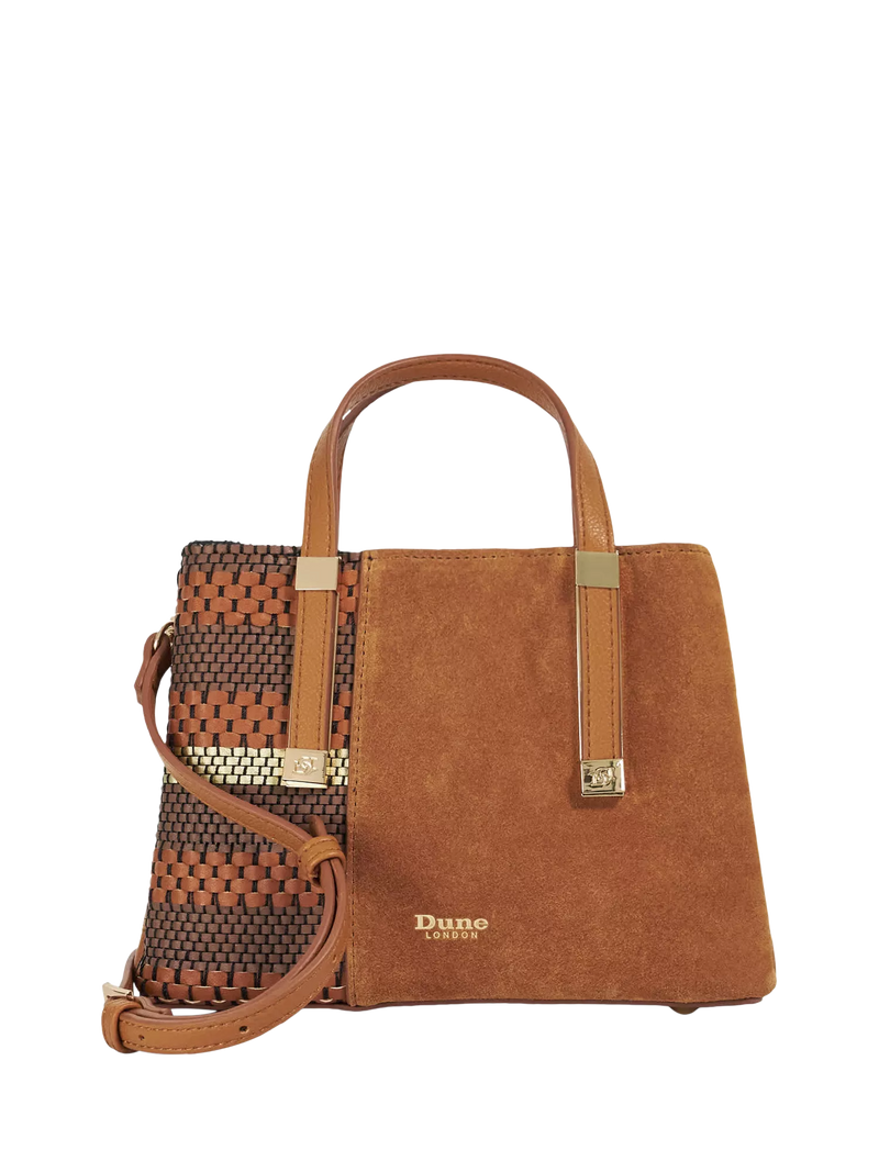 Dune London Dinkydorry boxy handbag tan, imported from the UK