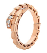 Harrods Bvlgari Rose Gold and Diamond Serpenti Viper Ring- Buy online at McGrocer