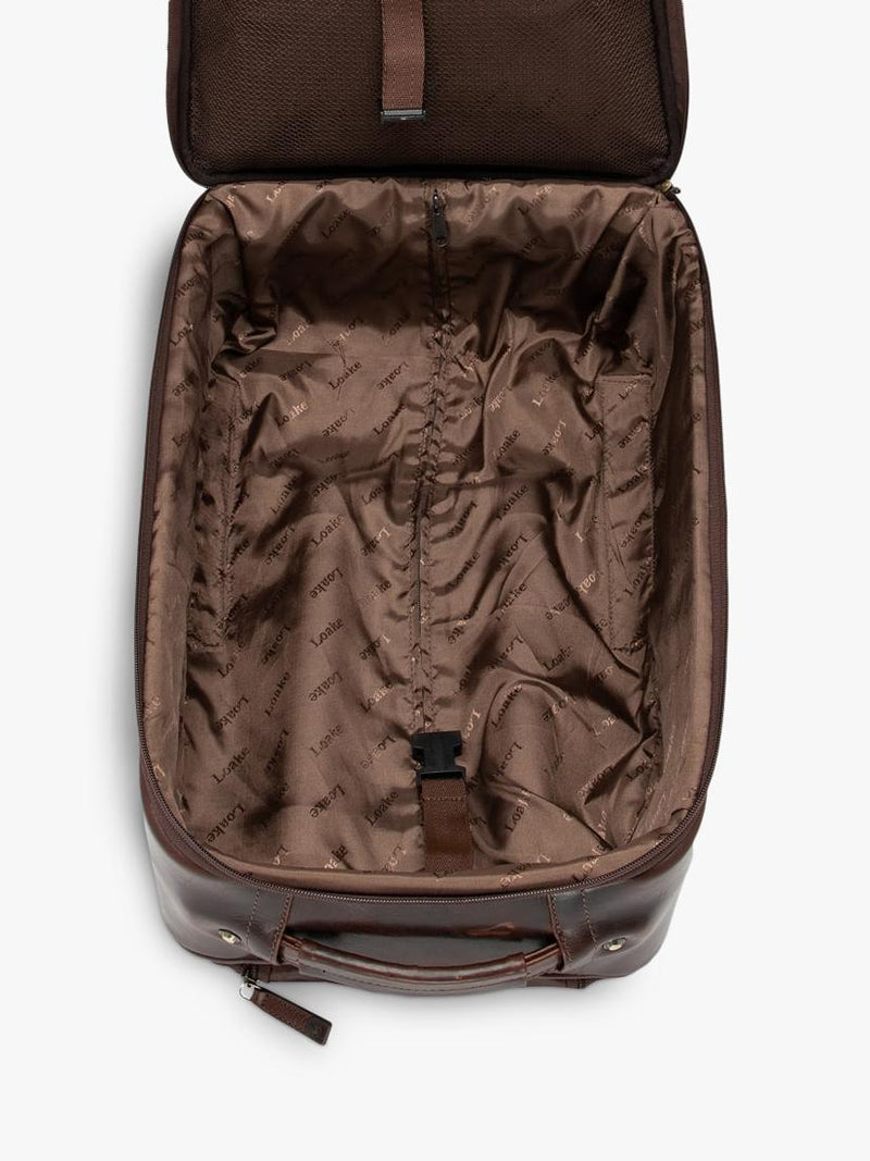 Loake Paris leather wheeled suitcase Chestnut (British brand)