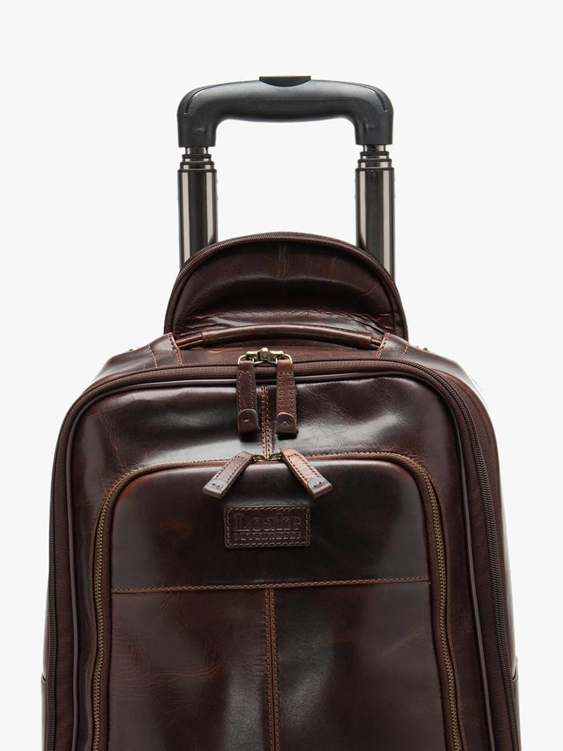 Loake Paris leather wheeled suitcase Chestnut (British brand)