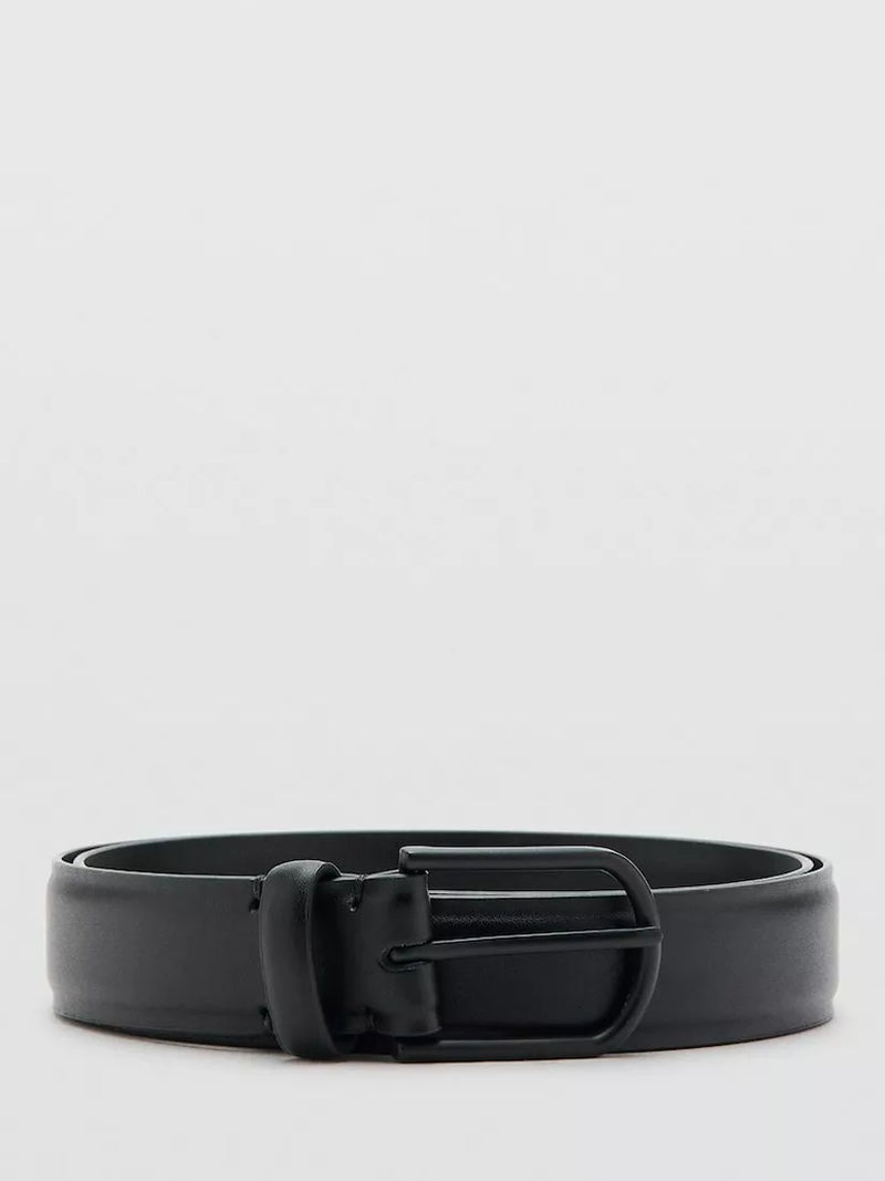 Mango nappa leather belt black, imported from the UK
