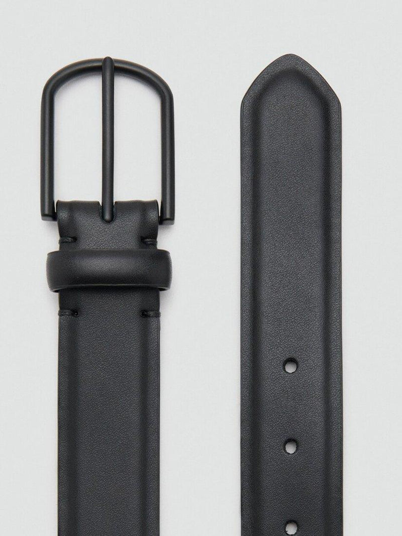 Mango nappa leather belt black, imported from the UK