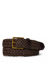 John Lewis Ralph Lauren Braided Leather Belt Brown- Buy online at McGrocer