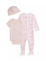 John Lewis Ralph Lauren Baby Pure Cotton Knitted Toile 3 Piece Gift Box Set - Pink Multi- Buy online at McGrocer