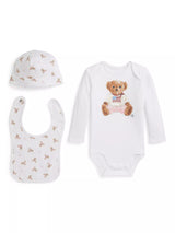 John Lewis Ralph Lauren Baby Knitted Cotton Polo Bear 3 Piece Gift Box Set, White Multi- Buy online at McGrocer
