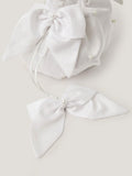 Monsoon kids' pearl bag and hair bow set white, imported from the UK